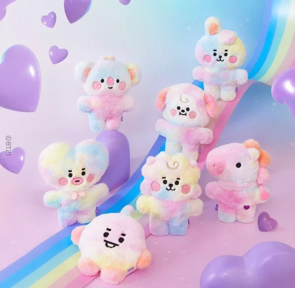 RAINBOW FLAT FUR PLUSH - BT21