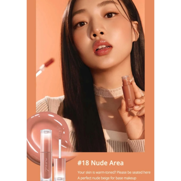 [PERIPERA] INK MOOD GLOWY TINT + LIP GLOSS MINI SET - 18 NUDE AREA - Imagen 2